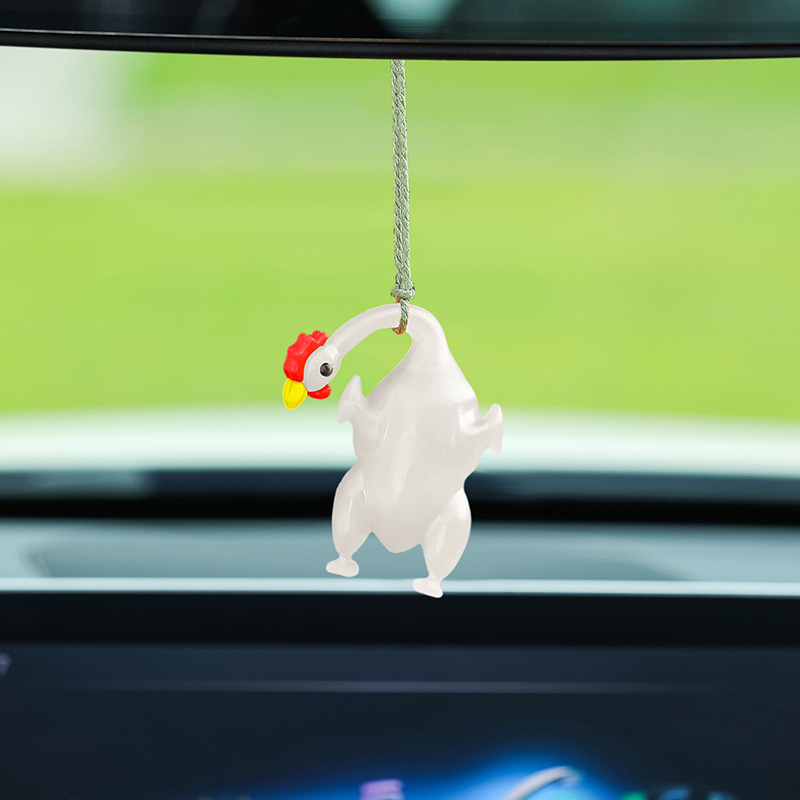 Ключодържател за кола с променящ се цвят при светлина/UV, мотив печена патица, пластмасов, марка Tang Yi, стил прост