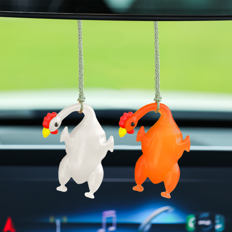 Ключодържател за кола с променящ се цвят при светлина/UV, мотив печена патица, пластмасов, марка Tang Yi, стил прост