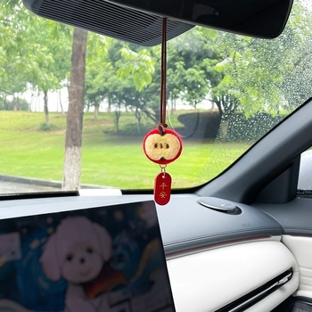Автомобилна висулка за огледалото – сладка ябълка, мультяшен стил, материал химическо влакно, вътрешна украса за кола