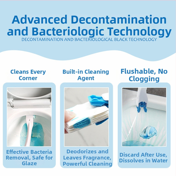 Заместваща глава за еднократна тоалетна четка — Blue Seth (Материал: пластмаса; Произход: Далян, Ляонин; Стил: Модерен минимализъм)