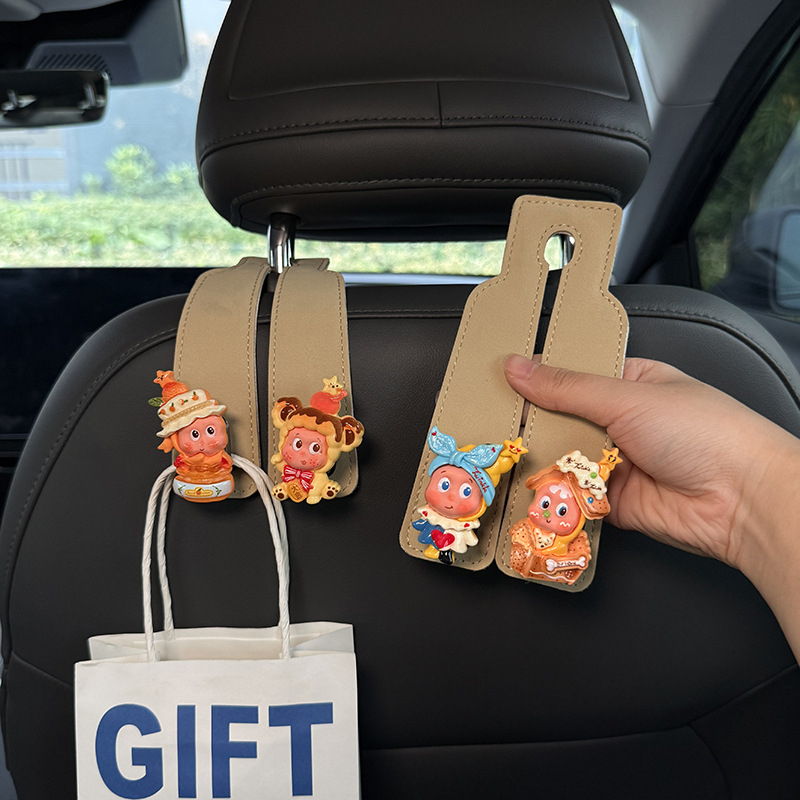 Άγκίστρο αυτοκινήτου για την πλάτη του πίσω καθίσματος • δέρμα • στυλ καρτούν • εσωτερική διακόσμηση και χώρος αποθήκευσης στο αυτοκίνητο • μοντέλο ZJBDCZGG1