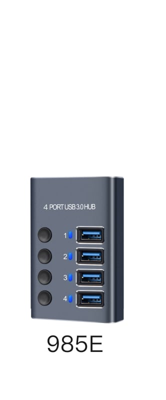 Κόμβος USB 3.0 από κράμα αλουμινίου με ανεξάρτητο διακόπτη, 2 θύρες, εξωτερική τροφοδοσία, 5 Gbps