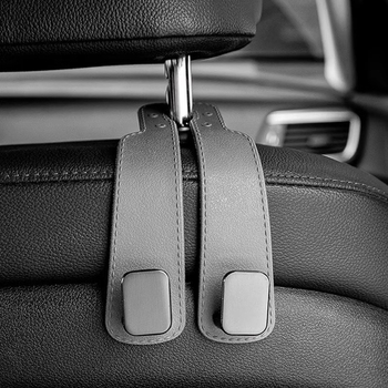 Cârlig pentru bancheta din spate a mașinii cu două cârlige, aspect velur, stil ușor luxos, pentru depozitare (Material: Rubber skin; Stil: Light luxury; Funcție: Car storage; Tip: Car hook; Brand: Koji)