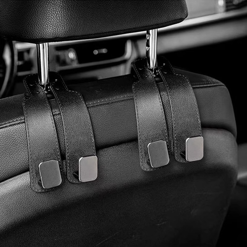 Cârlig pentru bancheta din spate a mașinii cu două cârlige, aspect velur, stil ușor luxos, pentru depozitare (Material: Rubber skin; Stil: Light luxury; Funcție: Car storage; Tip: Car hook; Brand: Koji)