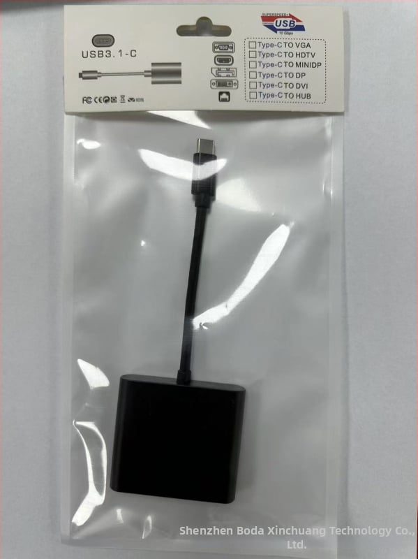Typ-C 3-v-1 dokovacia stanica s HDMI výstupom a USB hubom, s externým napájaním, prenos až 5 Gbps