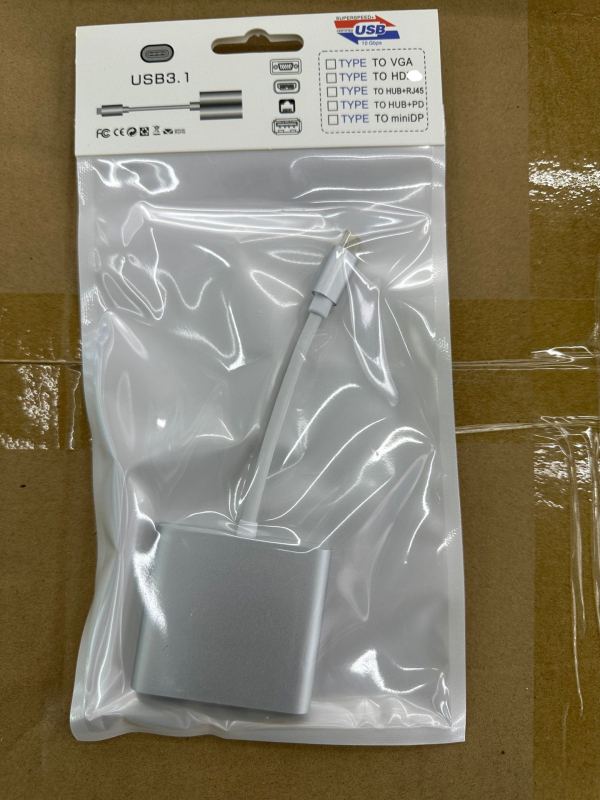 Stație docking Type-C 3 în 1 cu ieșire HDMI și hub USB, alimentare externă, transfer de până la 5 Gbps