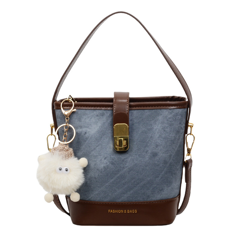Ženska mala bucket torba, ljeto 2025, svestrana retro casual PU koža, torba na rame ili crossbody