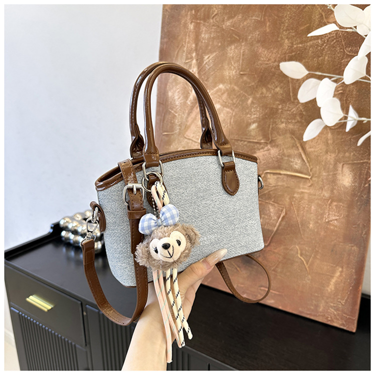 Geantă tip bucket din PU, stil urban minimalist, închidere cu fermoar, căptușeală din poliester (vara 2025, formă de găleată, curea cu o singură curea)