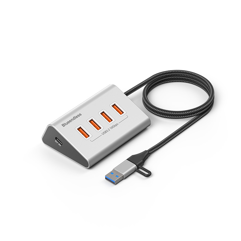 Lanshuo USB 3.2 Type-C hub cu 10 porturi, alimentare externă, 5 Gbps