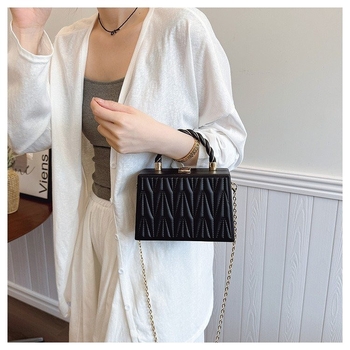 Geantă crossbody din PU, construcție rigidă, pentru femei, formă orizontală pătrată, închidere magnetică, căptușeală PU, mărime medie, toamnă 2025