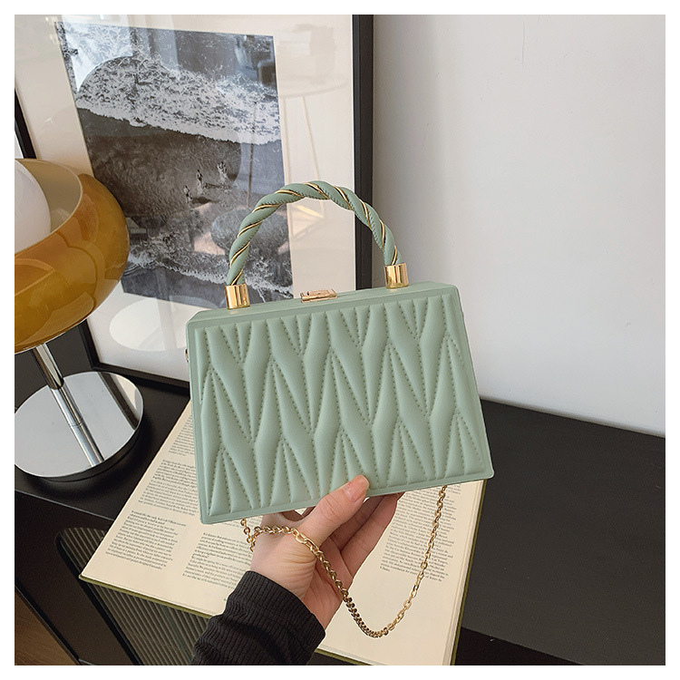 Geantă crossbody din PU, construcție rigidă, pentru femei, formă orizontală pătrată, închidere magnetică, căptușeală PU, mărime medie, toamnă 2025