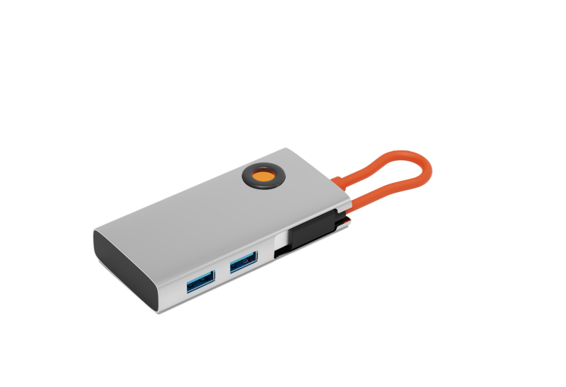 Stație docking Type-C cu HDMI și hub USB 3.0, 5 în 1, 5Gbps, cablu 0.15 m, alimentare prin USB, model HC--D--019