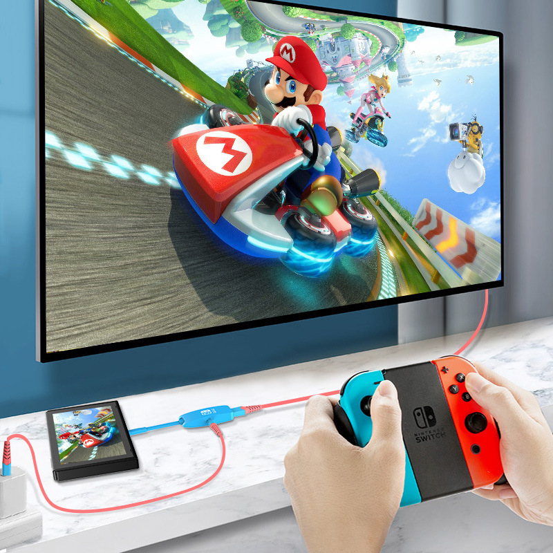 Dock mini HUB Switch — HDMI 4K, USB-C, 5Gbps, splitter 1 la 3, fără alimentare externă