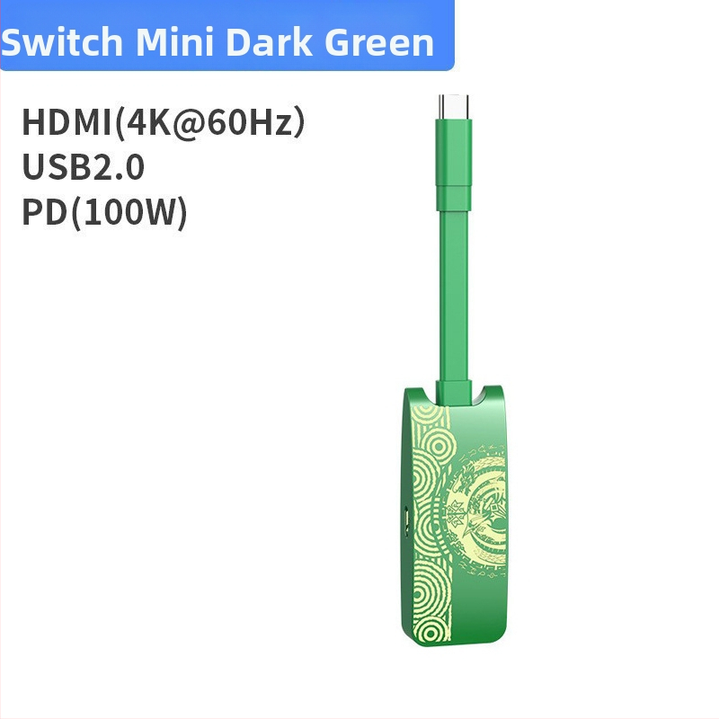 Switch Mini HUB Dock — HDMI 4K, USB-C, 5Gbps, bez externého napájania, 1:3 rozbočovač