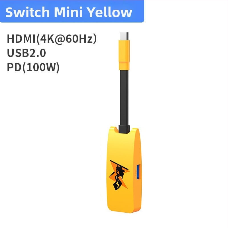 Switch Mini HUB Dock — HDMI 4K, USB-C, 5Gbps, bez externého napájania, 1:3 rozbočovač
