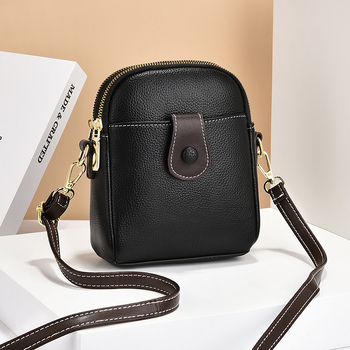 Geantă crossbody pentru femei - piele PU, stil stradal, design contrastant, formă ovală, fermoar
