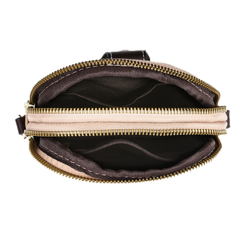 Geantă crossbody pentru femei - piele PU, stil stradal, design contrastant, formă ovală, fermoar