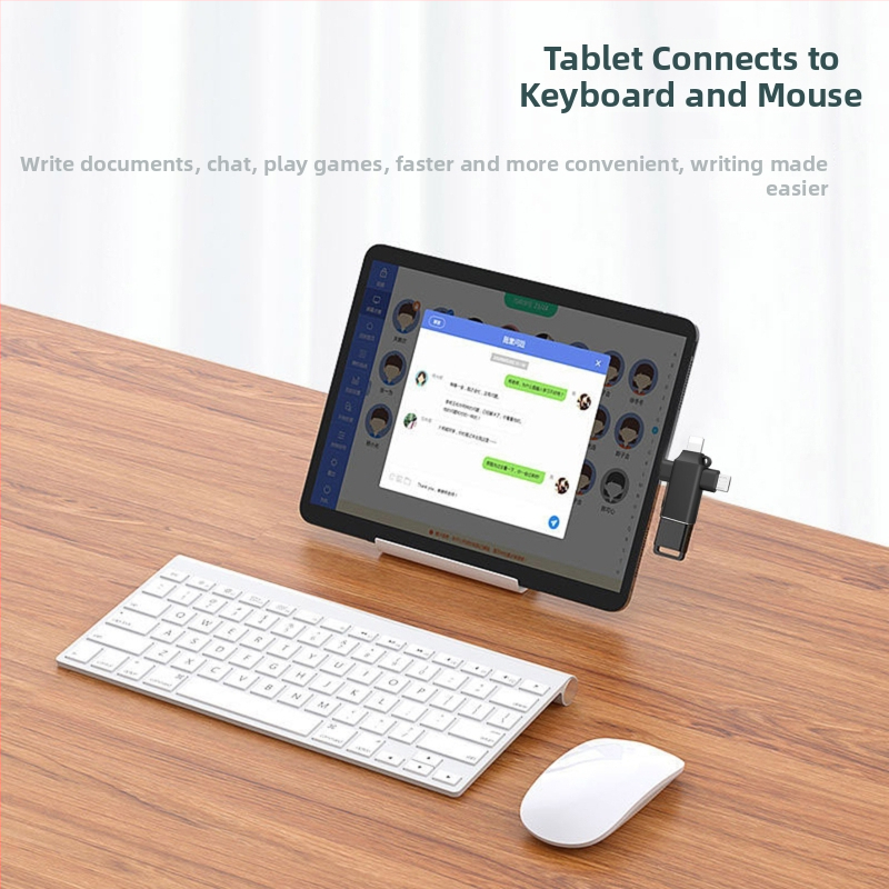 USB-C OTG 3-v-1 hub pre tablety — USB 3.0 rozhranie, podporuje USB flash disk a myš, bez externého napájania