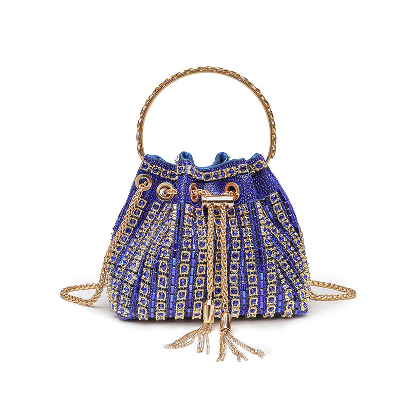 Geantă de seară tip găleată, închidere cu șnur, poliester, buzunar intern cu fermoar, lansare toamnă 2025