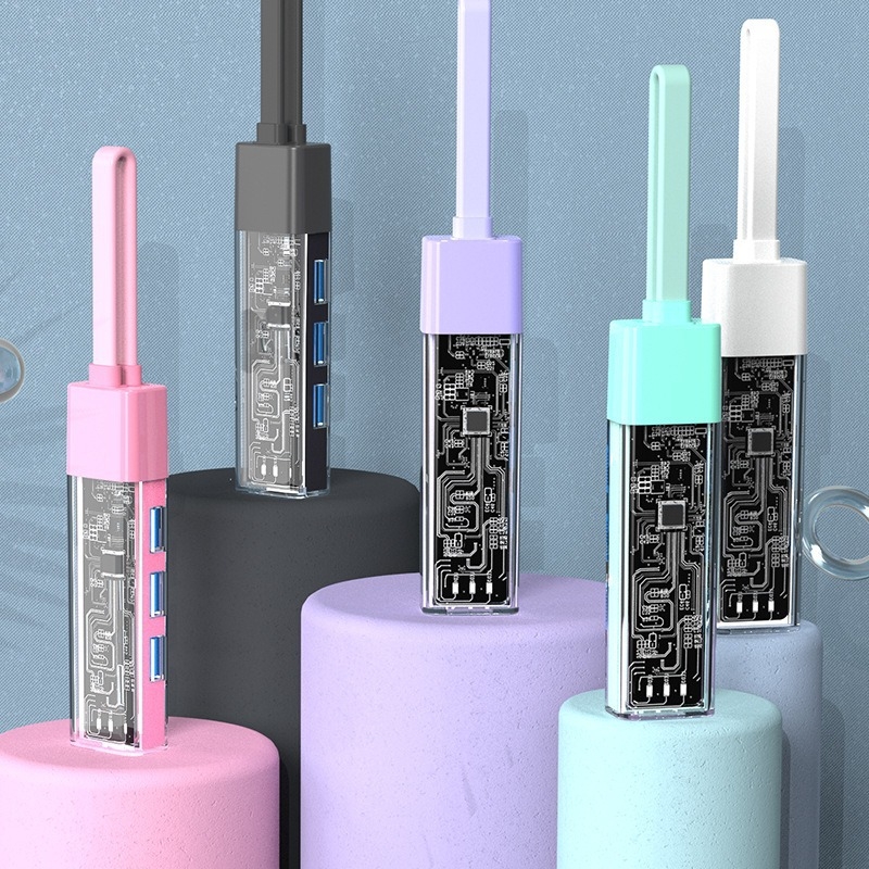 Dock USB-C cu 4 porturi USB 3.0, carcasă din aliaj de aluminiu, imprimare logo, alimentare prin USB, viteză transfer 5Gbps