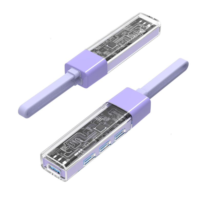 Dock USB-C cu 4 porturi USB 3.0, carcasă din aliaj de aluminiu, imprimare logo, alimentare prin USB, viteză transfer 5Gbps