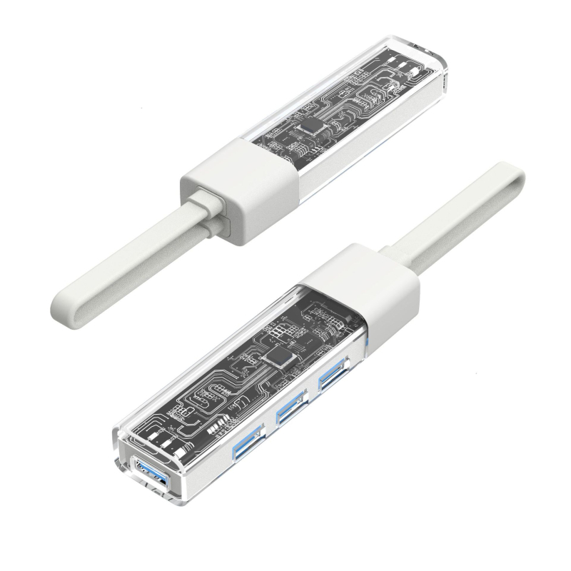 Dock USB-C cu 4 porturi USB 3.0, carcasă din aliaj de aluminiu, imprimare logo, alimentare prin USB, viteză transfer 5Gbps