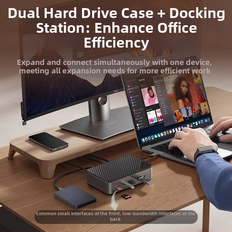 Orico USB 3.2 Gen2 Dock pre disky 3.5/2.5'' a M.2 NVMe/SATA, napájaný cez USB (bez externého napájania)