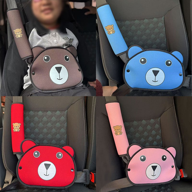 Padă de centură pentru copii, cu ursuleț desenat, reglabil, curea de 5 cm, poliester, 300 g, imprimare logo disponibil