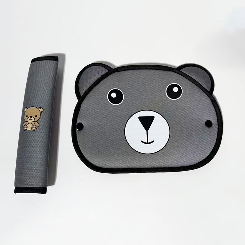 Padă de centură pentru copii, cu ursuleț desenat, reglabil, curea de 5 cm, poliester, 300 g, imprimare logo disponibil