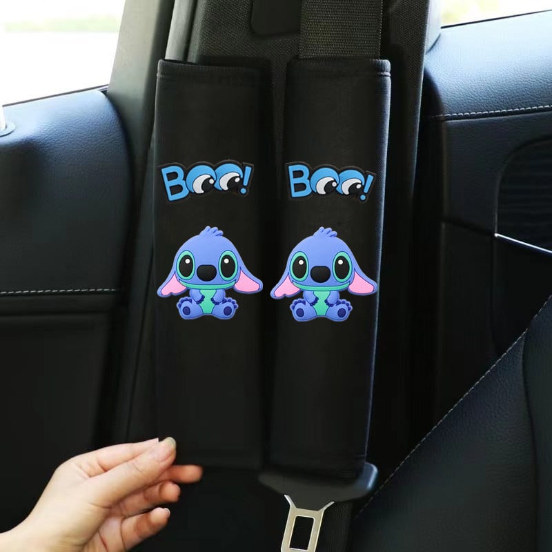 Husă decorativă pentru centura de siguranță a mașinii cu Stitch – poliester, acoperire decorativă pentru interior, potrivire universală
