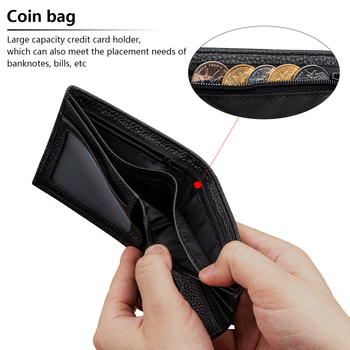 Vīriešu īss maks no īstas ādas, pirmās kārtas āda, pilsētas minimālais stils, vienkrāsains