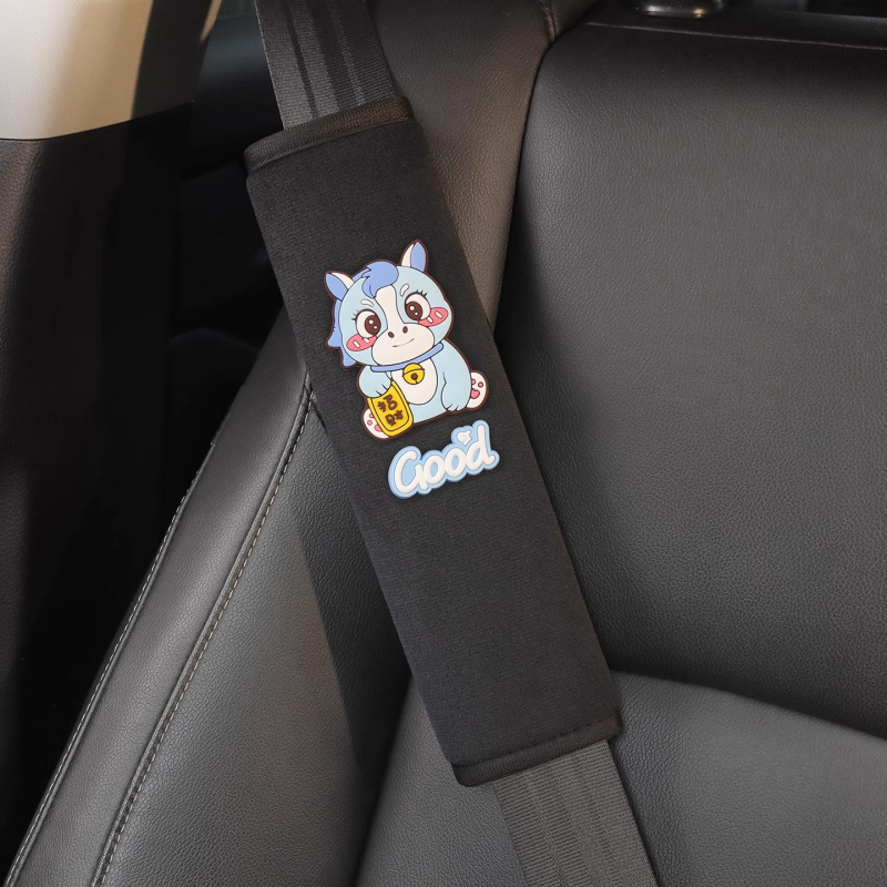 Protector pentru umărul centurii de siguranță din piele velur – design drăguț cu cal zodiac, practic pentru decorul interior al mașinii, pentru femei