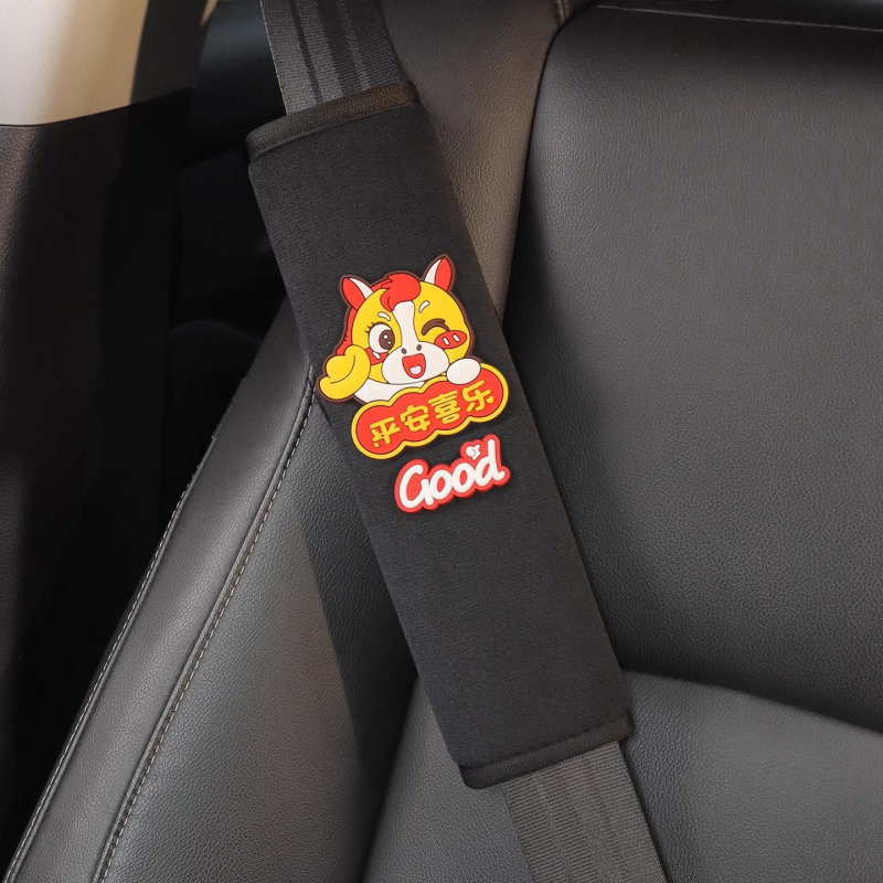 Protector pentru umărul centurii de siguranță din piele velur – design drăguț cu cal zodiac, practic pentru decorul interior al mașinii, pentru femei