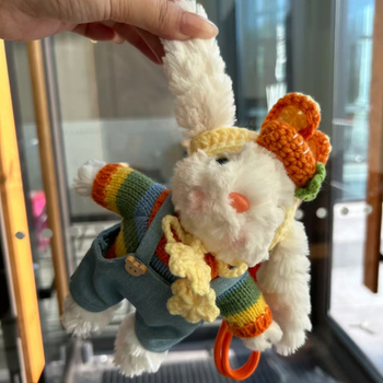 Plīša zaķēns atslēgu piekariņš un somas kulons, anime dizains, svaigs un salds stils, vasara 2024