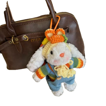 Plīša zaķēns atslēgu piekariņš un somas kulons, anime dizains, svaigs un salds stils, vasara 2024