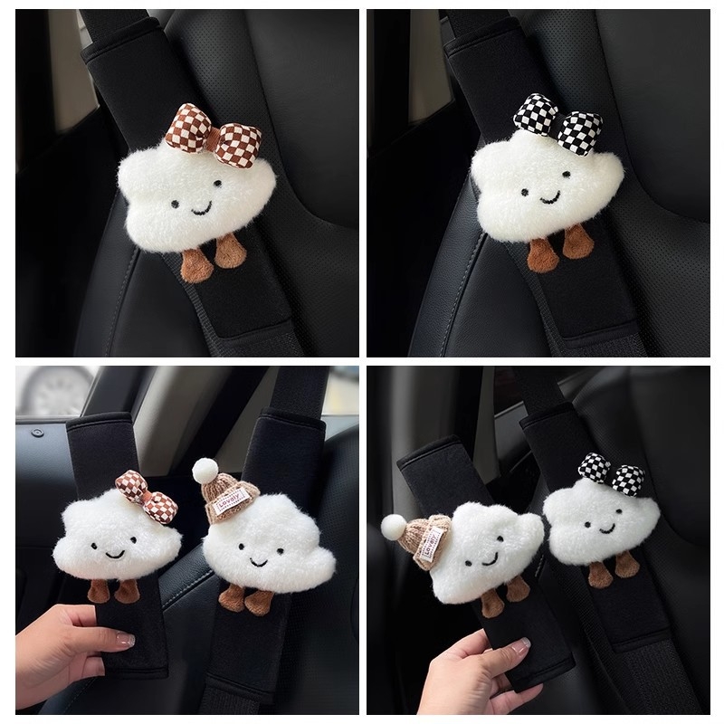 Plush plecu siksnas spilvens auto, universāls visām sezonām, mīļa dizaina meitenēm