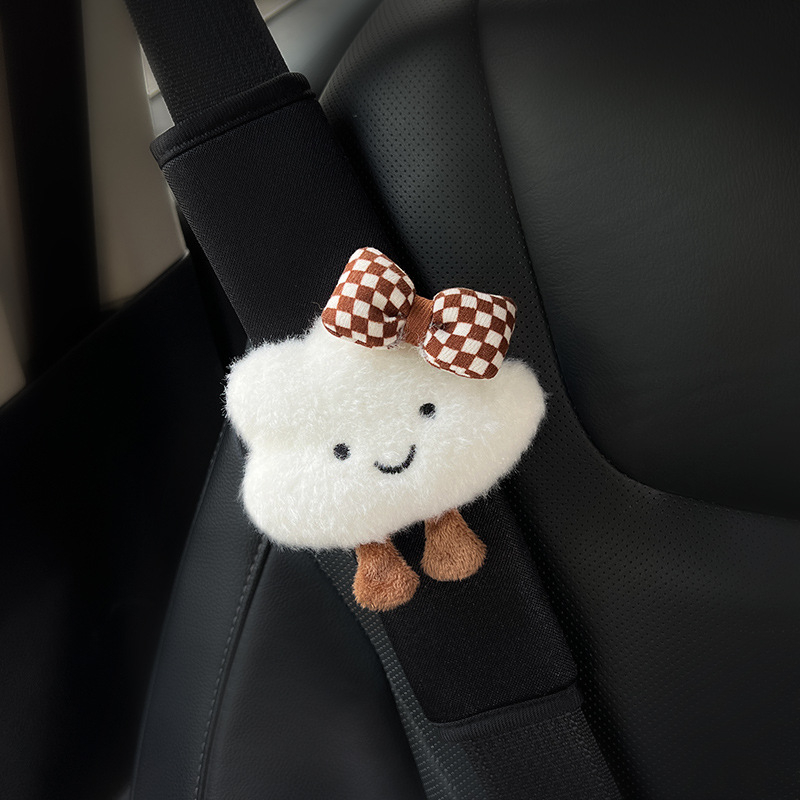 Plush plecu siksnas spilvens auto, universāls visām sezonām, mīļa dizaina meitenēm