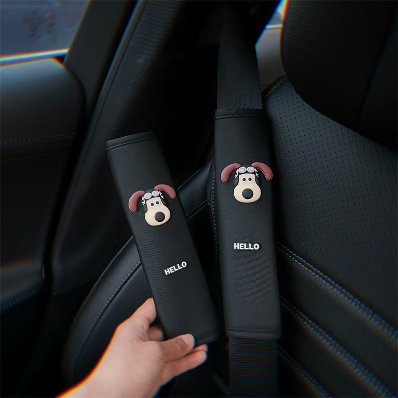 Oblog za sigurnosni pojas automobila s motivom psa, materijal ice silk, prilagodljiva, s tiskanim logom, interijer dekorativni dodatak