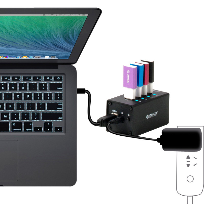 Orico A3H4 USB 3.0 napajani hub s 4 porta, 6 Gbps, kabel 1 m