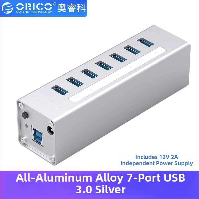Orico A3H4 USB 3.0 napájaný 4-portový hub, 6 Gbps, 1 m kábel
