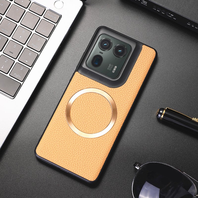 Husă Motorola pentru telefon cu textură de piele magnetică, protecție totală, finisaj mecanizat, personalizabil