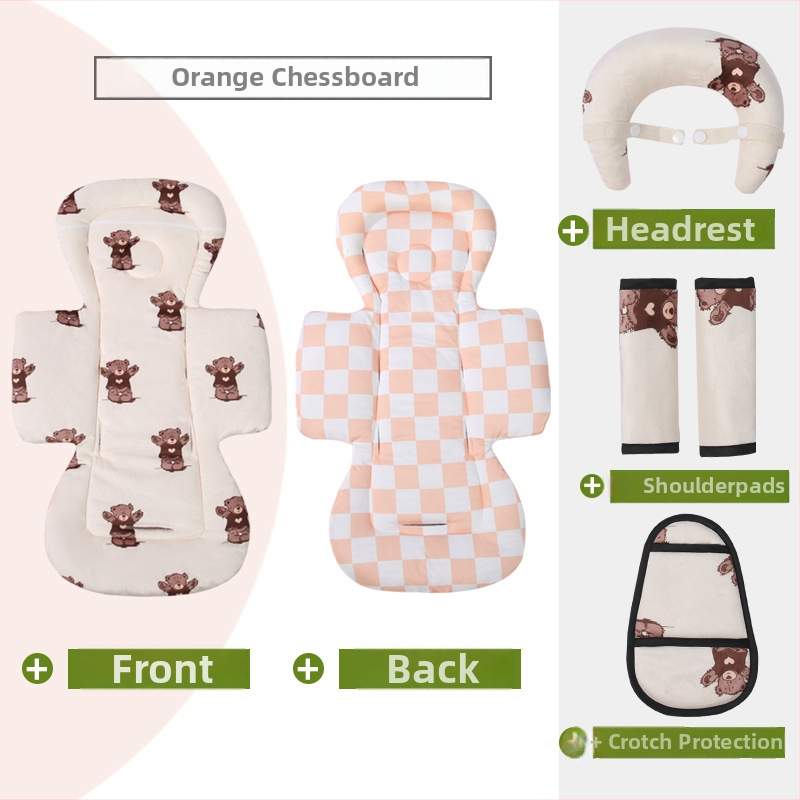 Kokvilnas paliktnis bērnu ratiem un gultiņai, četru sezonu saderība, iekšējā spilvena nomaiņa, vidukļa atbalsts un galvas spilvens