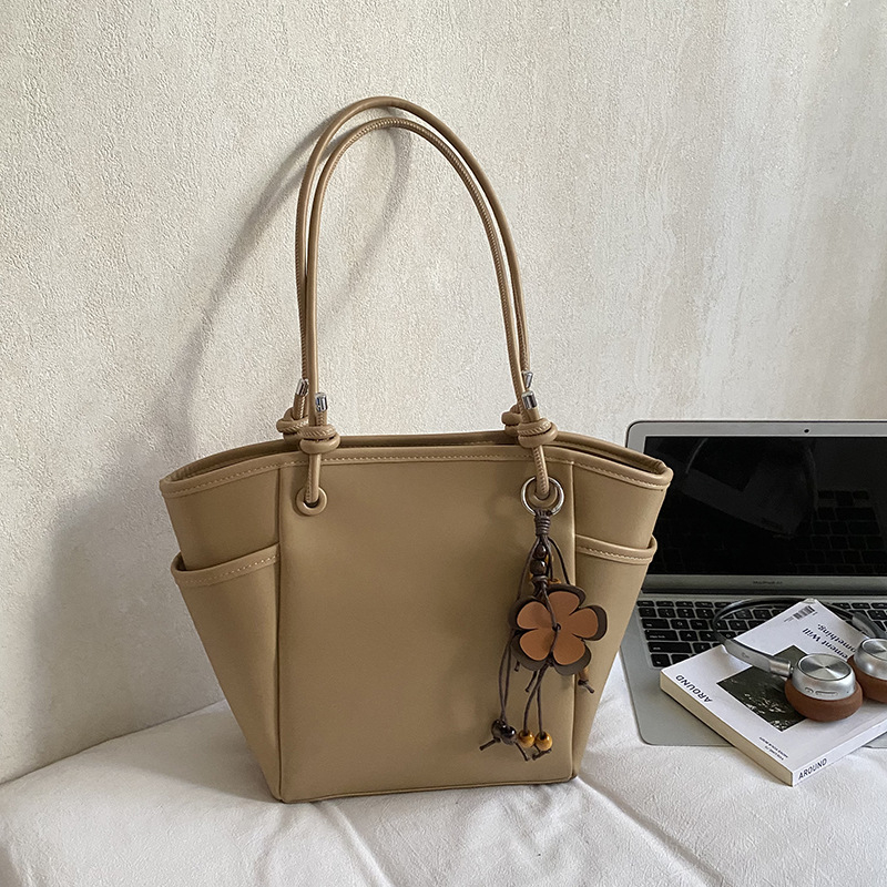 Geantă bucket pentru femei – Simplitate urbană, PU, Închidere cu fermoar, Capacitate mare, buzunar pentru telefon