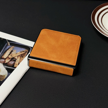 Калъф за Samsung Galaxy Z Flip7 – сгъваем от изкуствена кожа с релефна текстура, защита срещу падане