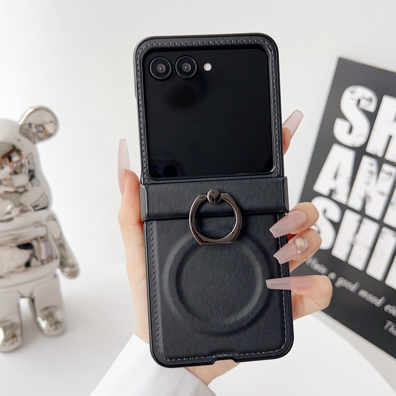 Μαγνητική δακτυλική πόρπη για θήκη Moto Razr60/50 Ultra, αναδιπλούμενο στυλ, απλός σχεδιασμός; Υλικό: PC + δέρμα; Συμβατά μοντέλα: Moto Razr60/50 Ultra