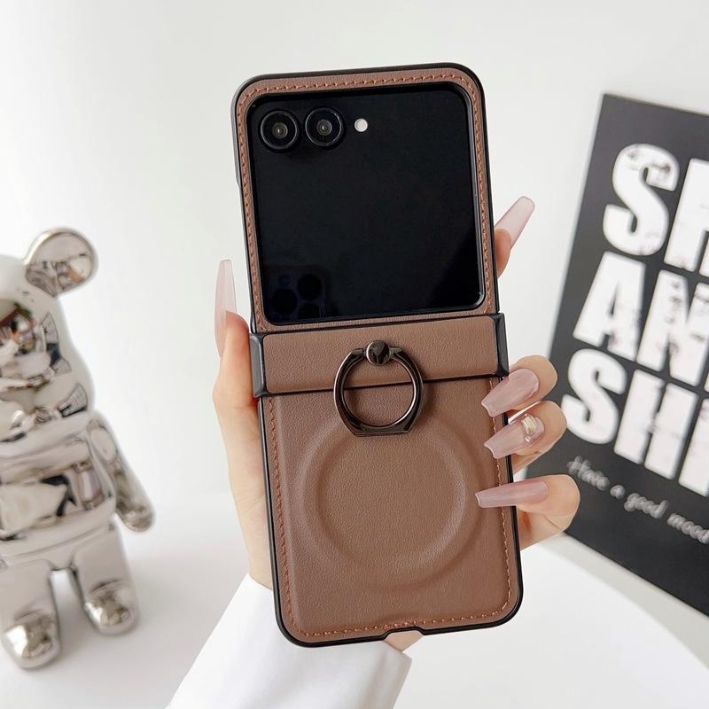 Μαγνητική δακτυλική πόρπη για θήκη Moto Razr60/50 Ultra, αναδιπλούμενο στυλ, απλός σχεδιασμός; Υλικό: PC + δέρμα; Συμβατά μοντέλα: Moto Razr60/50 Ultra