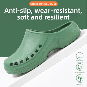 Chirurginiai bateliai operacinei salei – EVA viršus ir padas, 3 cm storio padas, smūgio absorbcija ir neslidus paviršius, pirštų skylutės dizainas, Baotou Cave stilius