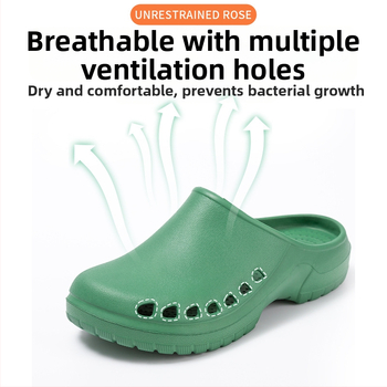 Chirurginiai bateliai operacinei salei – EVA viršus ir padas, 3 cm storio padas, smūgio absorbcija ir neslidus paviršius, pirštų skylutės dizainas, Baotou Cave stilius