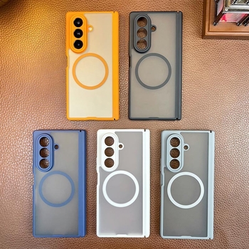 Samsung Galaxy Z Fold7 калъф за магнитно зареждане, двойен централен шарнир, матова повърхност, TPU+PC