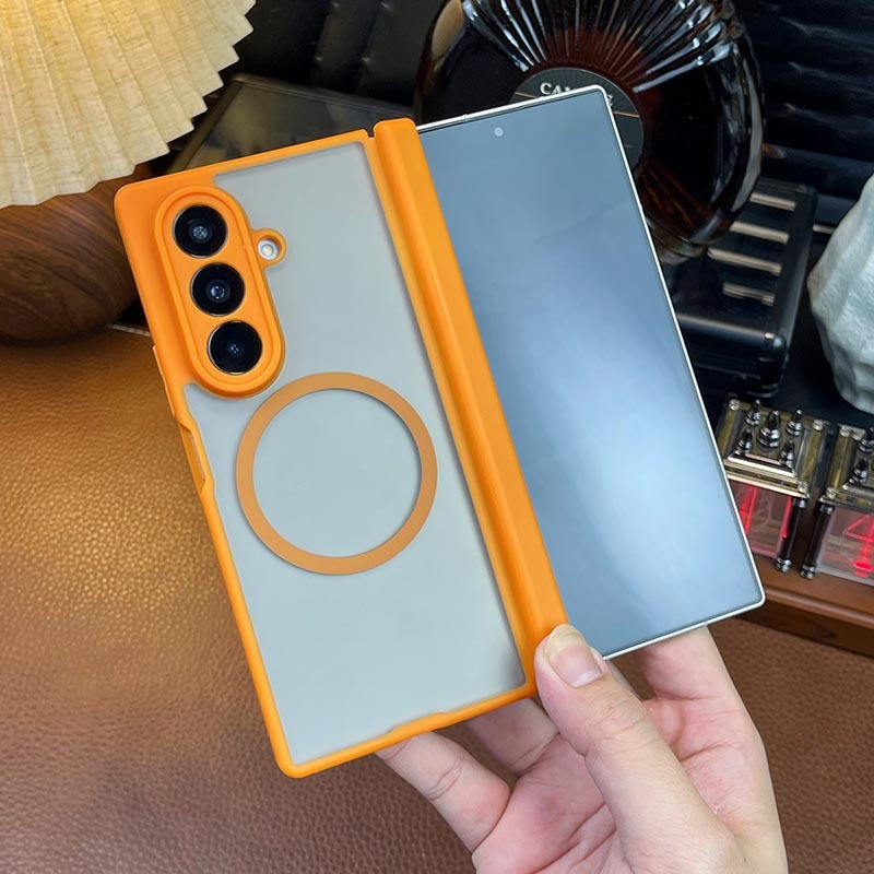 Samsung Galaxy Z Fold7 калъф за магнитно зареждане, двойен централен шарнир, матова повърхност, TPU+PC